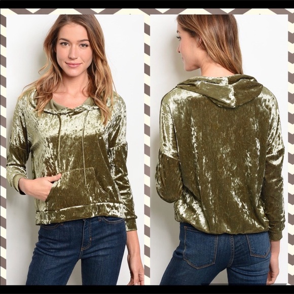 ✨Olive Suede Velvet Sweater✨ - Picture 1 of 4